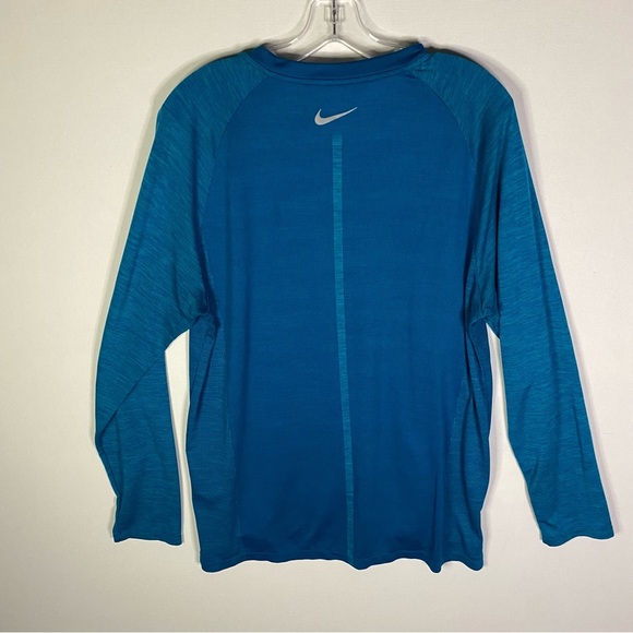Nike Running Dri-Fit Medalist Long Sleeve Work out Shirt Large men teal blue - Picture 10 of 10